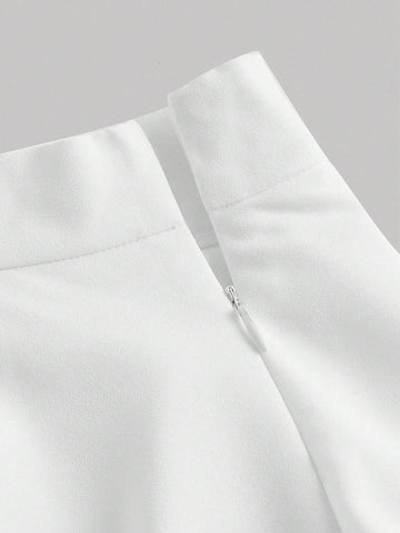 3D Appliques Front Contrast Trim Cami Top & Two Layer Hem Skirt