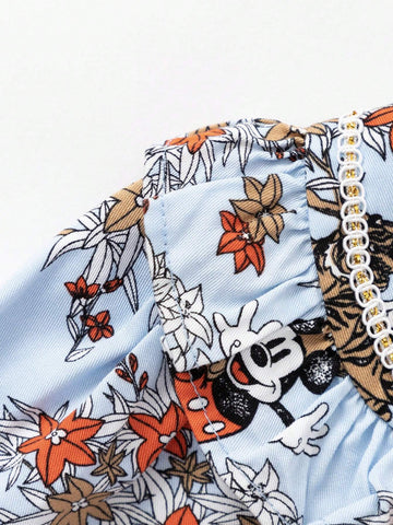 Balabala Children's Skirt, Autumn Fashion, Girls' Baby Dress With Cartoon Prints
