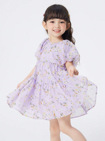 Balabala Children's Skirt, Girls' Fashionable Summer Dress, Kids' Baby Dress, Cute And Sweet Floral Dress