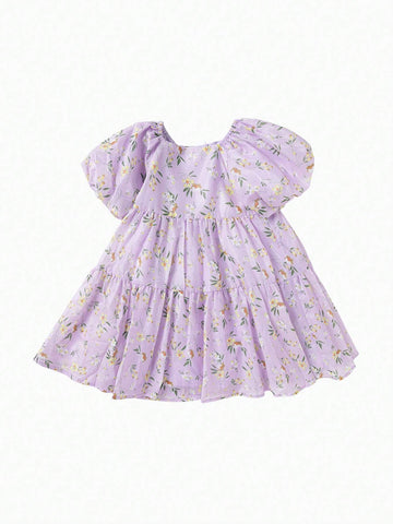 Balabala Children's Skirt, Girls' Fashionable Summer Dress, Kids' Baby Dress, Cute And Sweet Floral Dress