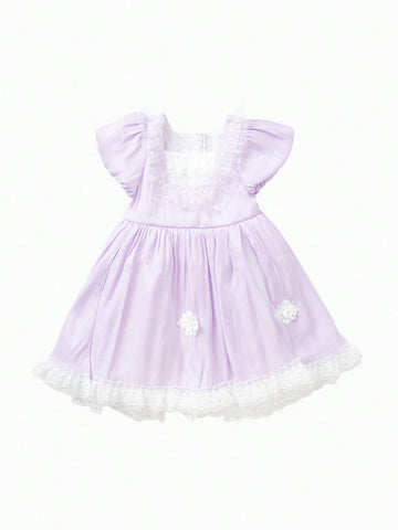 Balabala Children's Skirt, Summer Patchwork Mesh Dress, Girls' Baby Dress, Lolita Style, Princess Skirt