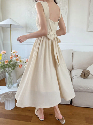 DAZY Solid Drawstring Side Cami Dress