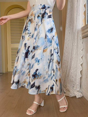 DAZY Women Floral Print Mid-Length Midi Skirt