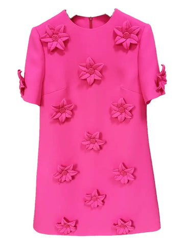 Dashiell Short Sleeve Floral Embellished Mini Dress