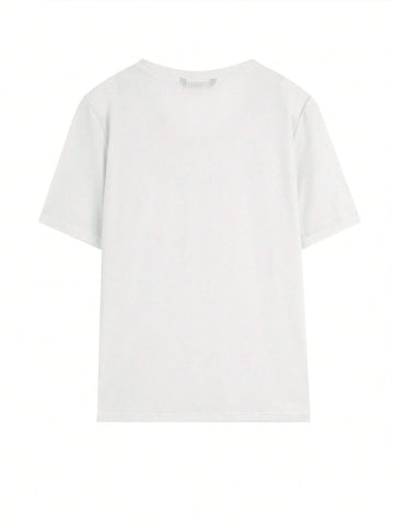 ELFSACK Knit T-Shirt Loose Suncare Tops Woman 2023 Summer Soild Colour Daily Tops