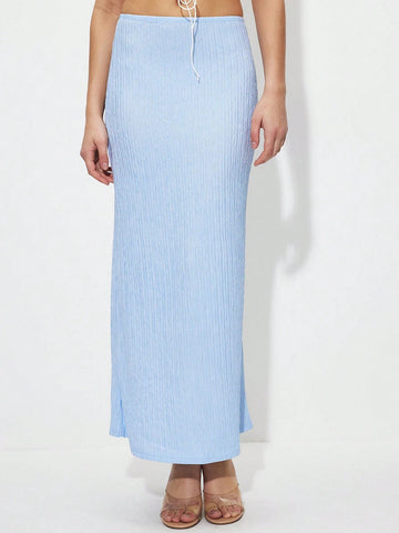 Elegant Solid Color Pleated Skirt, Spring/Summer