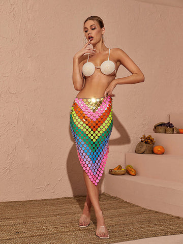 Finch Chainmail Skirt In Rainbow