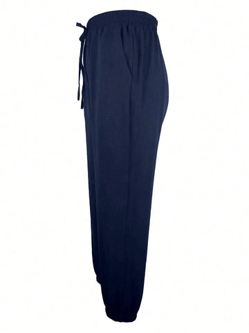 Holiday And Leisure Solid Colored Cropped Pants With Elasticized Cuffs