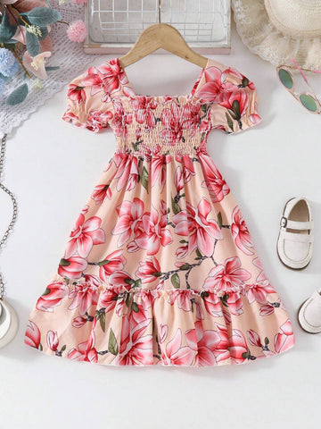 ndependence Day American-Style Girls' Summer Casual Dress, Short Sleeve Princess Dress For Girls To Go Out, Festival Thin Models