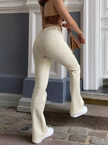 Ladies Everyday Casual Flared Pants With Pockets