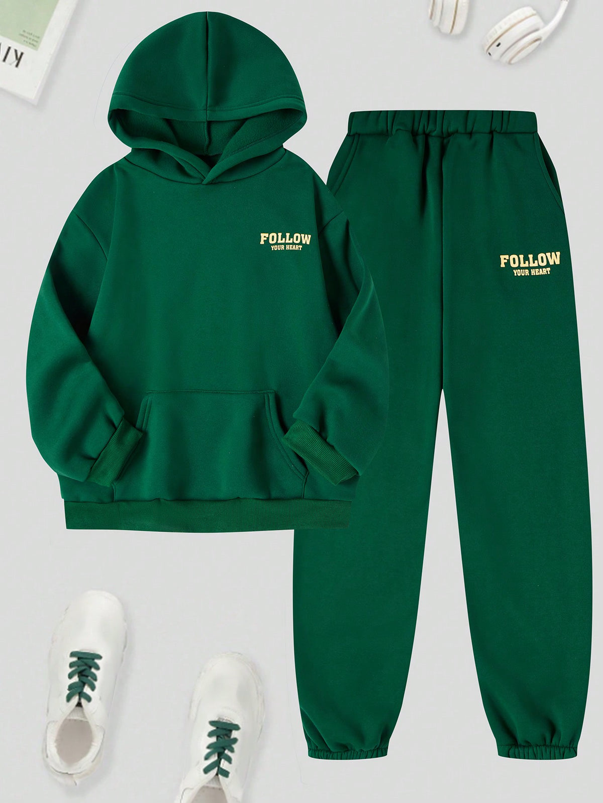 Letter Printed Hoodie And Pants Tracksuit