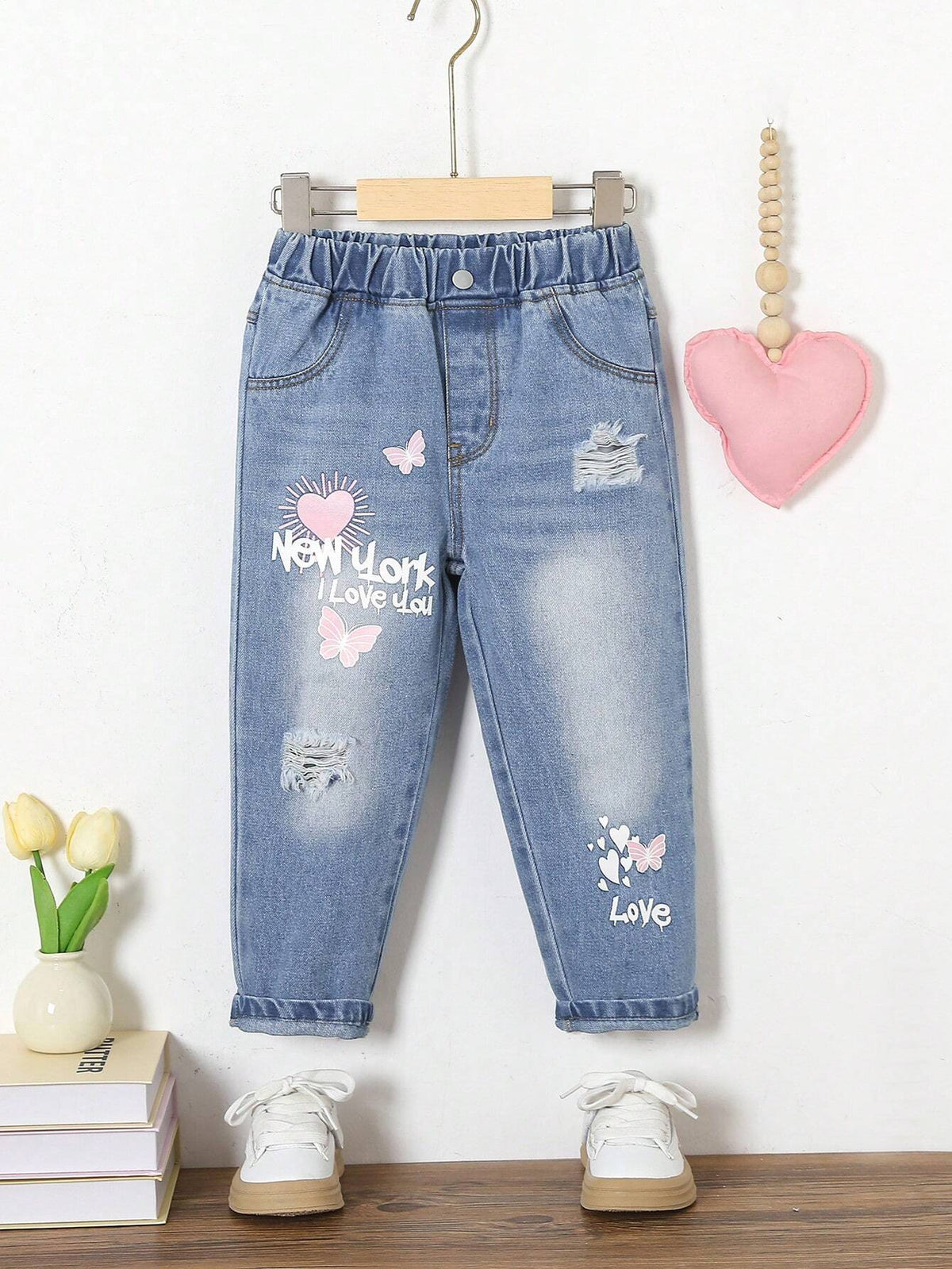 Little Girls" Cute, Casual And Comfortable Denim Jeans