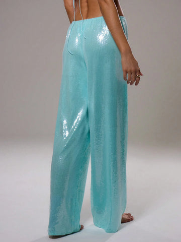 MUSERA Sequin Low Rise Trousers