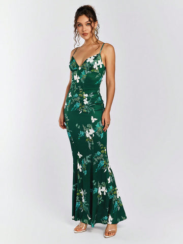 PARTHEA V-Neck Floral Print Cami Dress