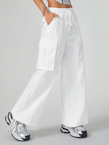 Coolane Low-Waist Women Workwear Drawstring Outdoor Pants With Oversized Pockets