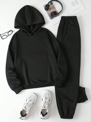 Women'S Letter Printed Hoodie And Pants Set