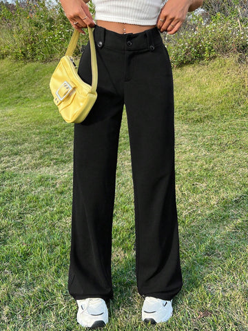 EZwear Black Woven Women's Trousers