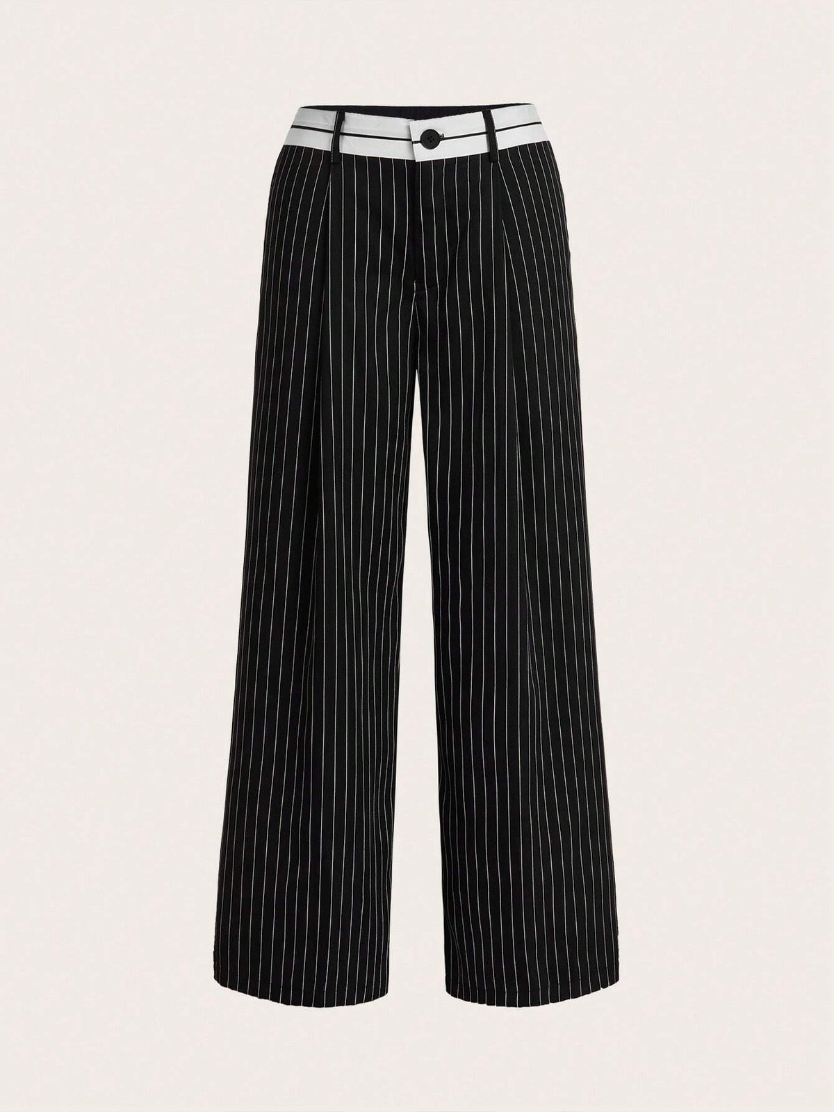 EZwear Casual Color Block Striped Straight Pants