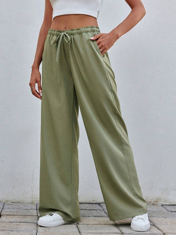 EZwear Women's Fashionable Summer Loose Casual Long Pants, Solid Color
