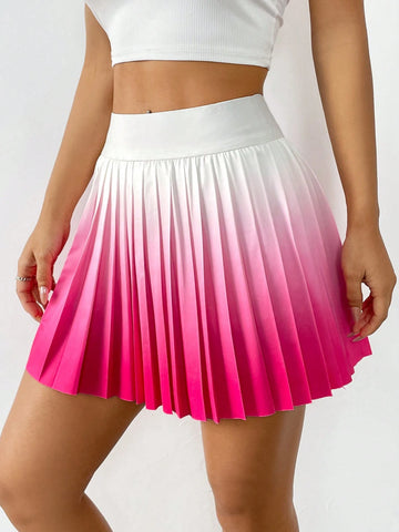 EZwear Women's Simple Daily Ombre Pleated Skirt