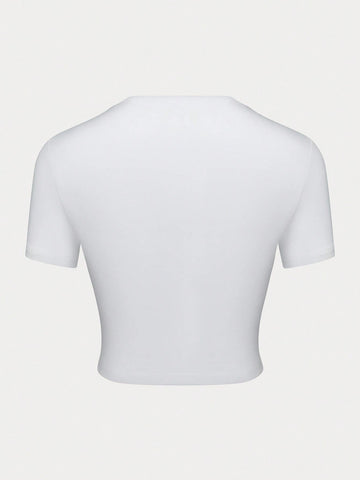 EZwear Y2K Fun Alphabet Pattern Women Summer Short Sleeve Casual T-Shirt
