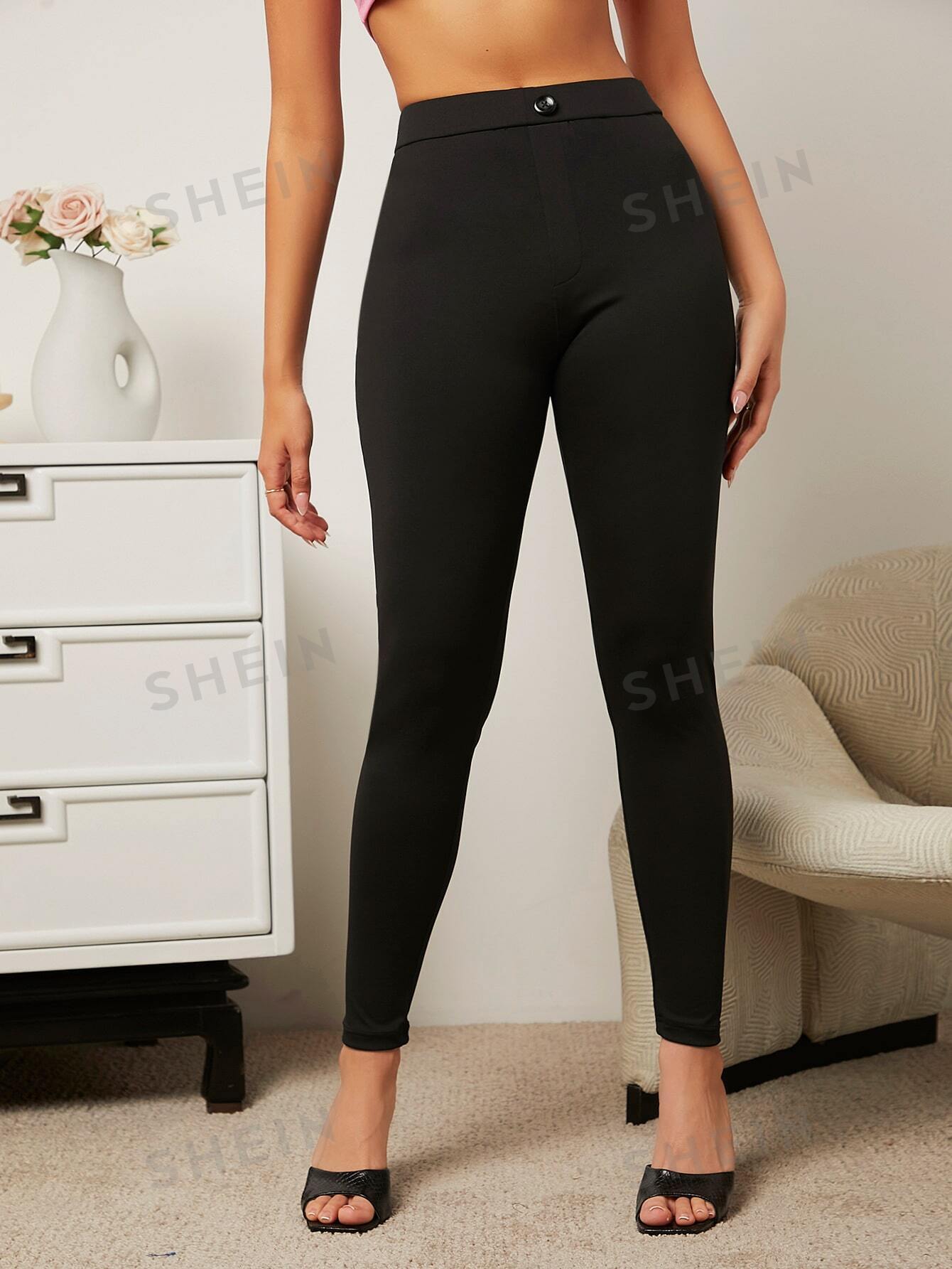 Essnce Solid Skinny Pants – Thewardrobes