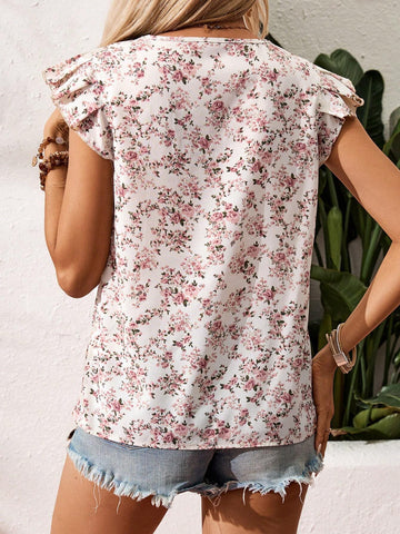 Frenchy Women's Floral Printed Spring & Summer Vacation Shirt