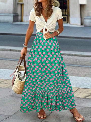 Frenchy Women's Summer Holiday Long Floral Skirt