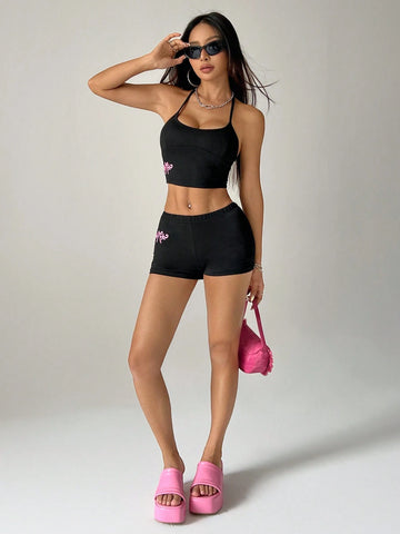 Women Fashionable Summer Casual Camisole And Shorts Set