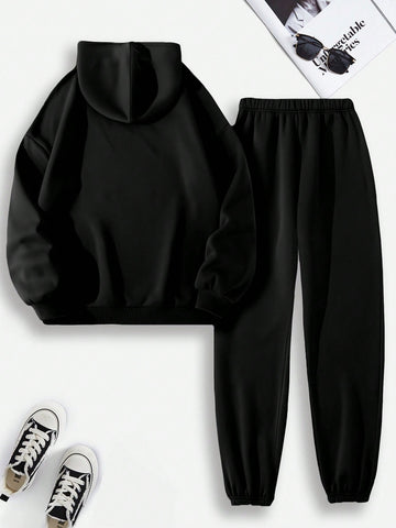 Women'S Letter Print Hoodie And Sweatpants Set