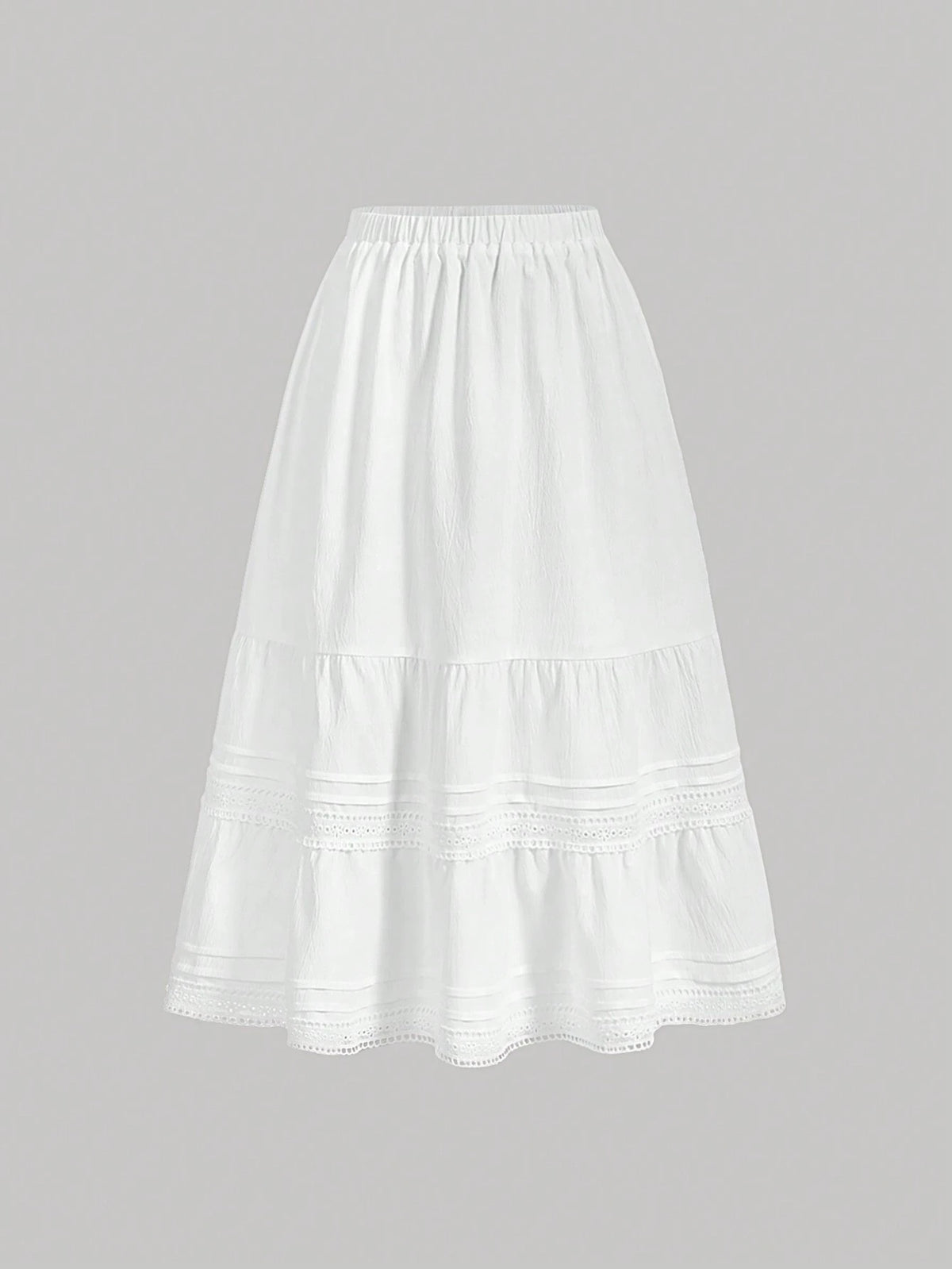 MOD Ladies" Solid Color Lace Splice Skirt
