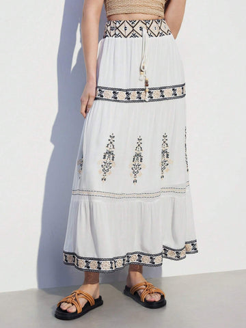 Maija Women Fashionable Bohemian Style Vacation Wind Skirt For Summer