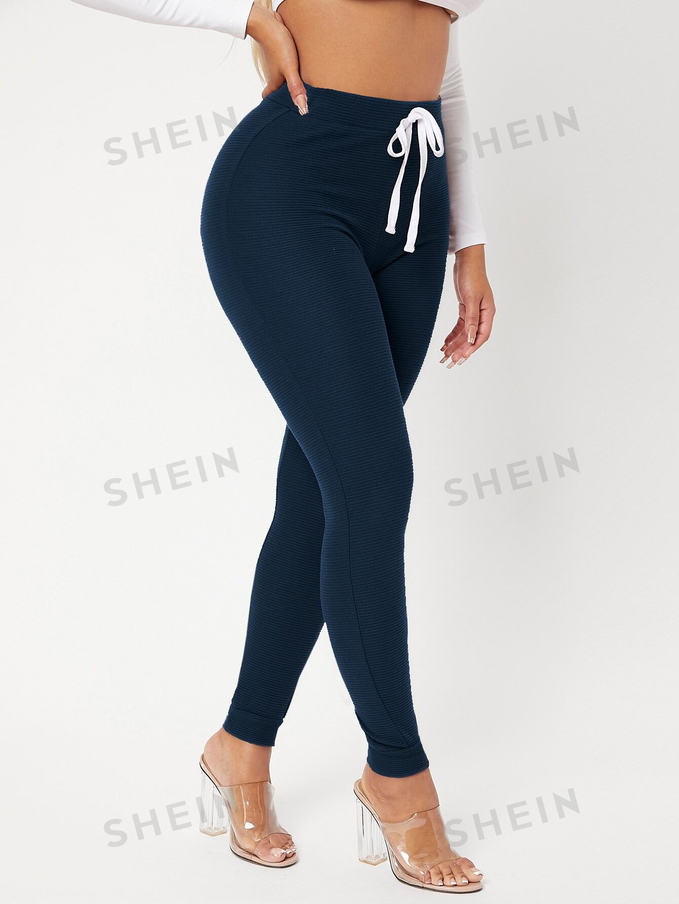 SHEIN Essnce Knot Front Boot-cut Sweatpants