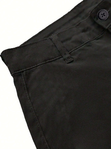 SXY Women's Solid Color Flap Pocket Long Pants