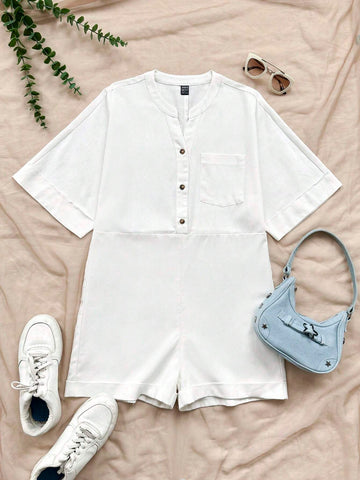 Summer Casual Vacation Short Sleeve Jumpsuit