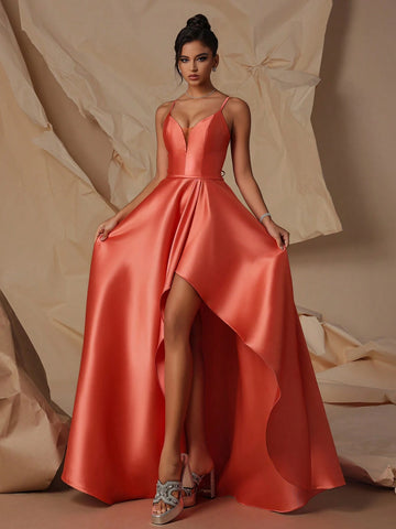 VIPGIRL High Waist Elegant Lady Evening Dress, Highlighting Long Legs