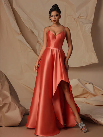 VIPGIRL High Waist Elegant Lady Evening Dress, Highlighting Long Legs