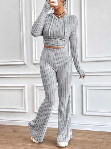 Women'S Knit Hoodie And Pants Set