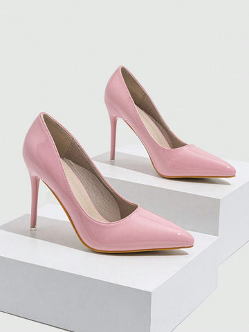 Women's Stiletto Pointed Toe Slip-On Pink Valentine's Day Party Sexy Work Shoes, Spring Autumn Pumps