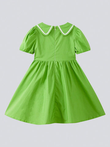 Young Girls' Bowknot Princess Dress Summer 2024 New Children's Summer Fashionable Pure Cotton Skirt