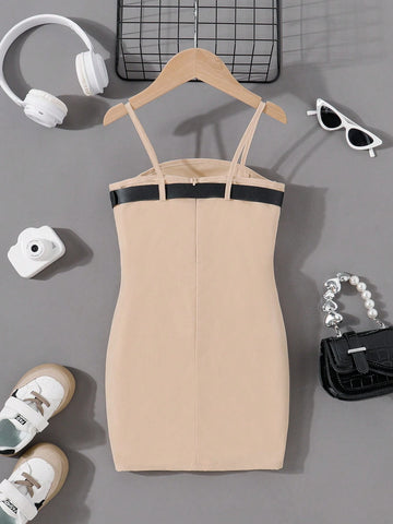 Young Girls" Cool Style Sling Dress For Spring/Summer
