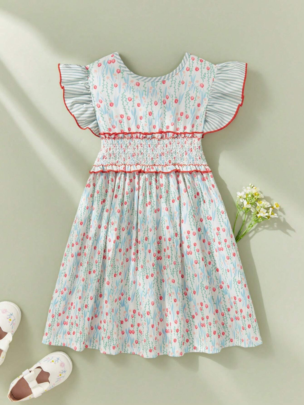 Young Girls' Ladylike Floral Dress