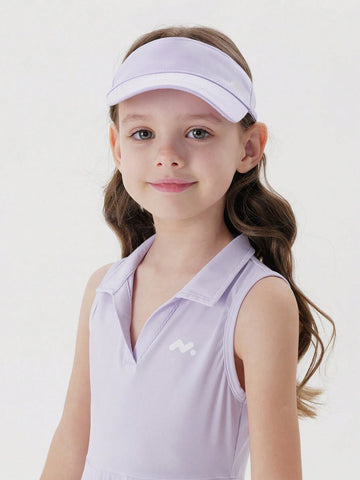 Young Girls' Light & Sporty Sleeveless A-Line Polo Dress With Cool Feeling Fabric For Summer