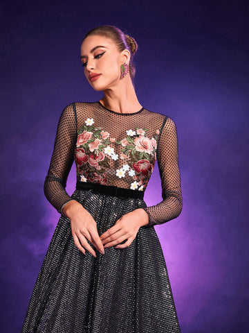 Yuki Patchwork Floral Embroided Dress