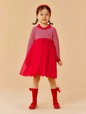 mini bala Mini Bala Girls Dress Sweet And Fashionable Mesh Splicing Children's Princess Dress