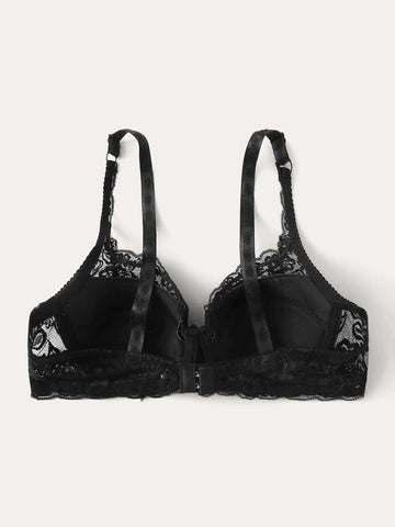 Floral Lace Solid Bra