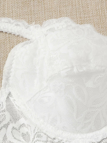 Floral Lace Solid Bra