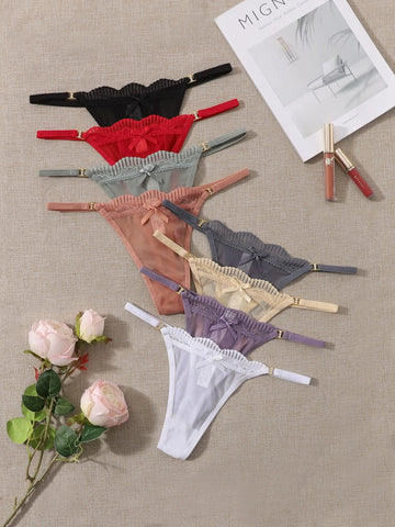 8pack Bow Decor Panty
