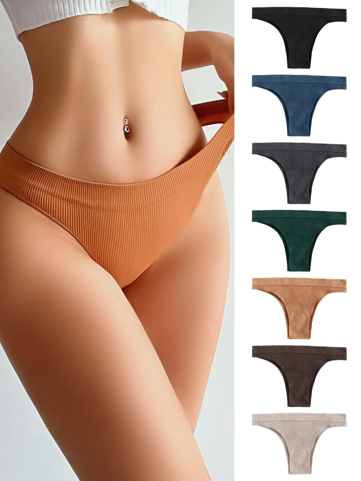 7pack Solid Seamless Panty