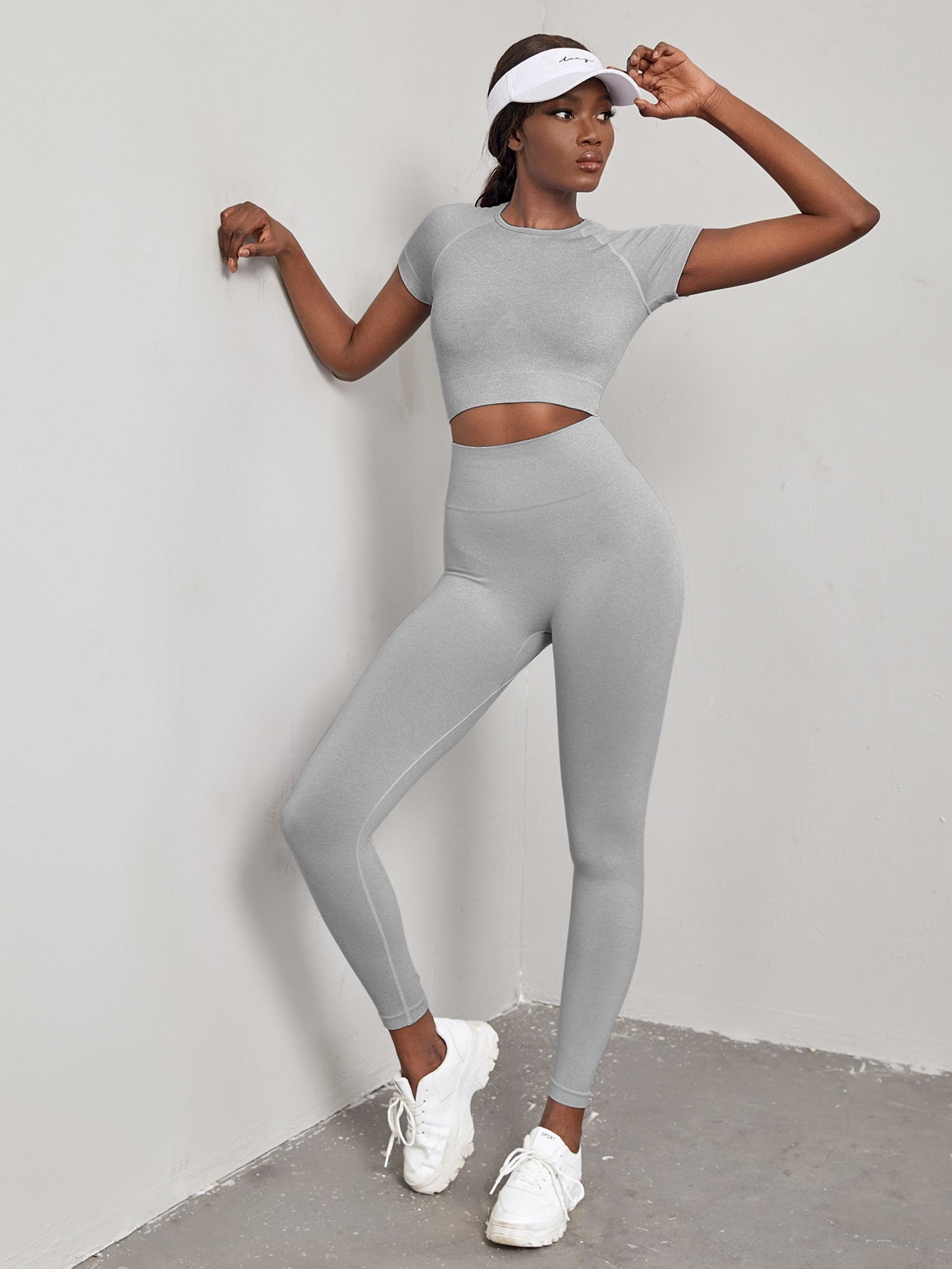 Solid Seamless High Stretch Raglan Sleeve Sports Set  Womens workout  outfits, Active wear for women, Crop top and leggings